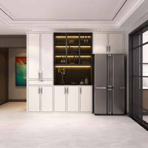 新中式酒柜3D模型下载